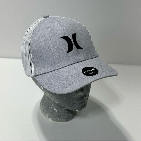 Hurley Youth Fitted Hat NWT Gray and Mesh - Picture 1 of 8